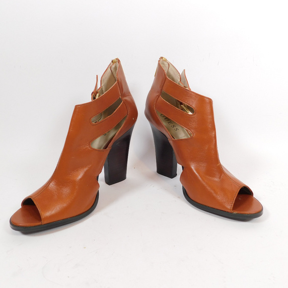 Guess Women's Brown Peeptoe Heels CL2719 0120 - Picture 1 of 8